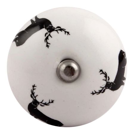 Black Standing Rein Deer Pattern Ceramic Wine Stopper